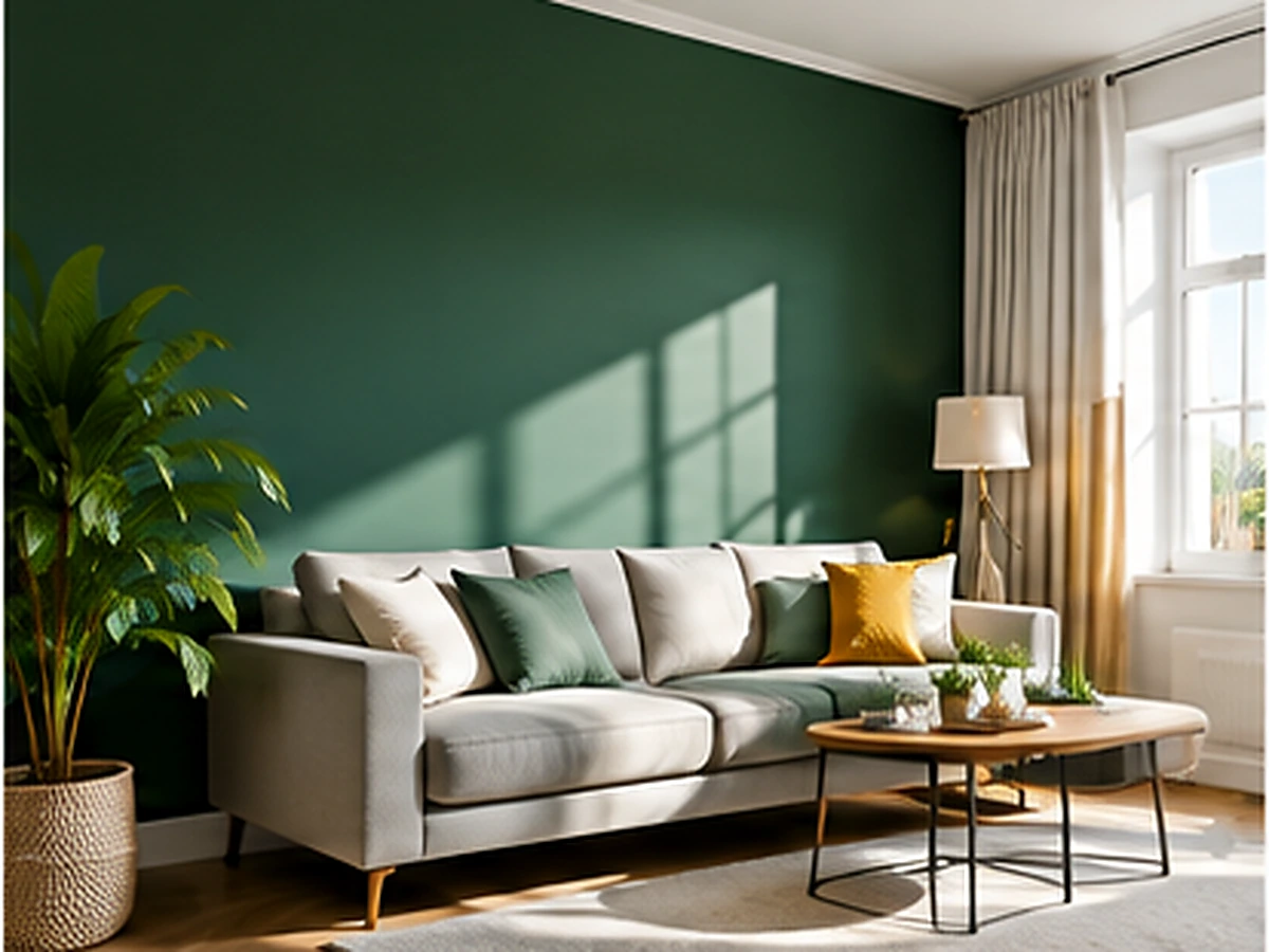 Living cu perete verde